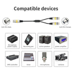 2055YMFF-05 XLR 3pin Male to Dual Female Audio Cable, Length: 50cm