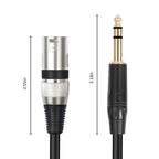TC145BK55 6.35mm 1/4 TRS Male to XLR 3pin Male Microphone Cable, 1m, 2m, 3m, 5m, 10m