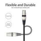 TC145BK55 6.35mm 1/4 TRS Male to XLR 3pin Male Microphone Cable, 1m, 2m, 3m, 5m, 10m