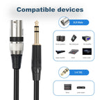 TC145BK55 6.35mm 1/4 TRS Male to XLR 3pin Male Microphone Cable, 1m, 2m, 3m, 5m, 10m