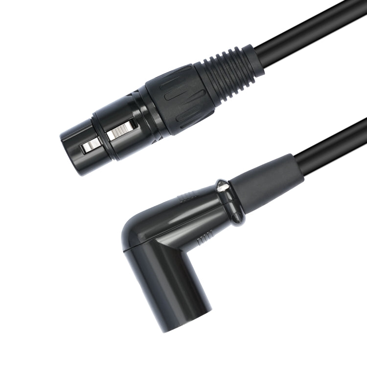 XK042L XLR 3pin Straight Female to Elbow Male Audio Cable, 0.3m, 1m, 2m, 3m, 5m, 10m