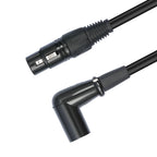 XK042L XLR 3pin Straight Female to Elbow Male Audio Cable, 0.3m, 1m, 2m, 3m, 5m, 10m