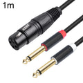 2020Y63 XLR Female to Dual 6.35mm 1/4 TRS Male Y-type Audio Cable, 1m, 2m, 3m