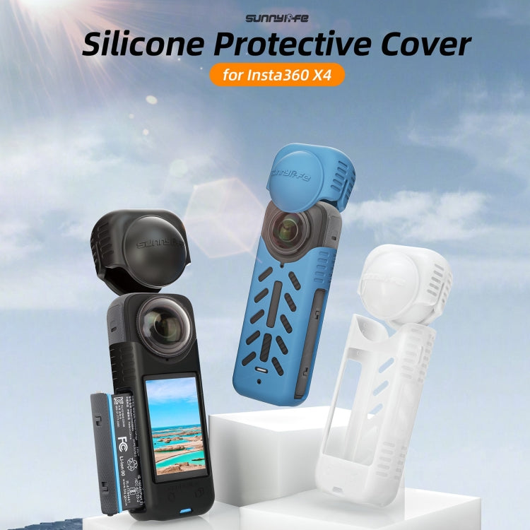 For Insta360 X4 / X5 Sunnylife Silicone Shockproof Case, Lens Cover, Lens Body Cover Kit