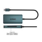 Onten C15 3 in 1 USB-C / Type-C to CFast 2.0 & SD & TF Card Reader, C15