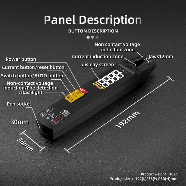 BSIDE U0 AC / DC Clamp Meter Electric Pen Current Digital Multimeter, U0