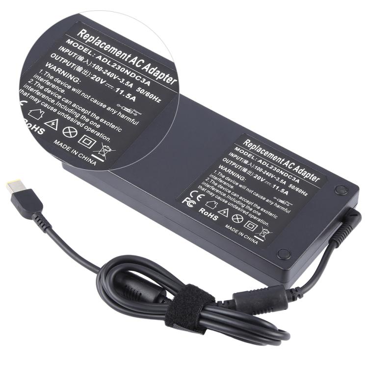 230W 20V 11.5A Laptop Notebook Power Adapter with Big Square USB Port For Lenovo Thinkpad / ThinkBook / Xiaoxin, EU Plug, US Plug, UK Plug, AU Plug