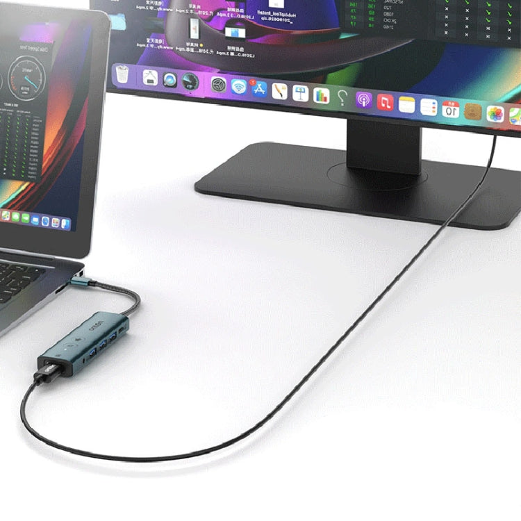 Onten UC123+ USB-C / Type-C to HDTV Multi-function HUB Docking Station with Button, UC123+ (Grey), UC123+ (Green)