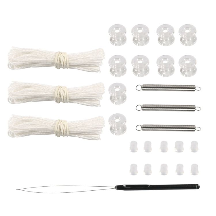 27pcs / Set RV / Yacht Pleated Shade Accessories Pull Cord Double Wheel Plug Spring
