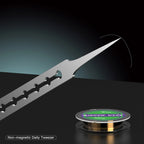 2UUL Non-magnetic Stainless Stencil Tweezers with Holes, TW21, TW22