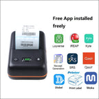 BT-58L 58mm USB+Bluetooth Thermal Label Printer, EU Plug, US Plug
