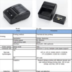 BT-581 58mm USB-C/Type-C + Bluetooth Portable Thermal Printer, EU Plug, US Plug
