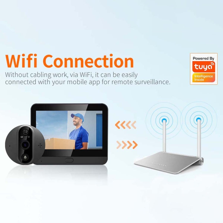 ESCAM C89 1080P 4.3 inch Smart Digital Door Viewer, Support Wide Angle PIR & Night Vision Photo, C89