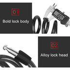 Bicycle Portable Anti-theft Lock Steel Cable Lock with Lock Frame, A Style 100cm Black, A Style 120cm Black, B Style 100cm Black, B Style 120cm Black, B Style 150cm Black