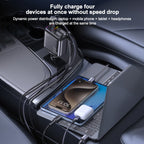 Yesido Y63 4 in 1 117W USB-C / Type-C+USB Multifunctional Retractable Dual Line Digital Display Car Fast Charger