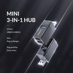 ORICO MINI-U32 3 in 1 USB Interface ABS Plastic Mini HUB Adapter, MINI-U32