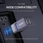 ORICO MINI-U32L 3 in 1 USB Aluminum Alloy Mini HUB Adapter, MINI-U32L