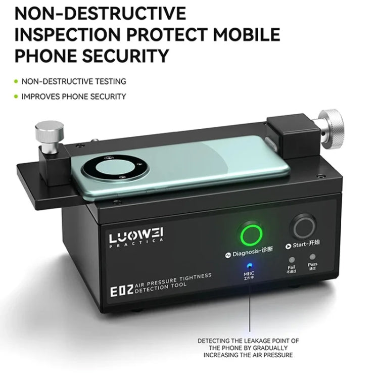 LUOWEI LW-E02 Phone Airtightness Electric Tester Supports Positive / Negative Pressure Test, US Plug, LW-E02