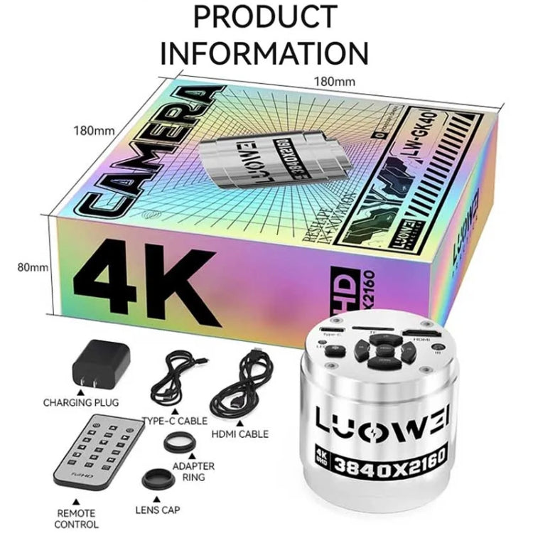 LUOWEI LW-GK40 UHD 4K Microscope Camera with 5X Digital Zoom / Custom Storage, LW-GK40