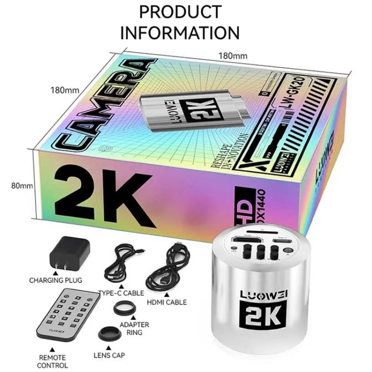 LUOWEI LW-GK20 UHD 1080P / 2K Microscope Camera with 5X Digital Zoom & Custom Storage, LW-GK20