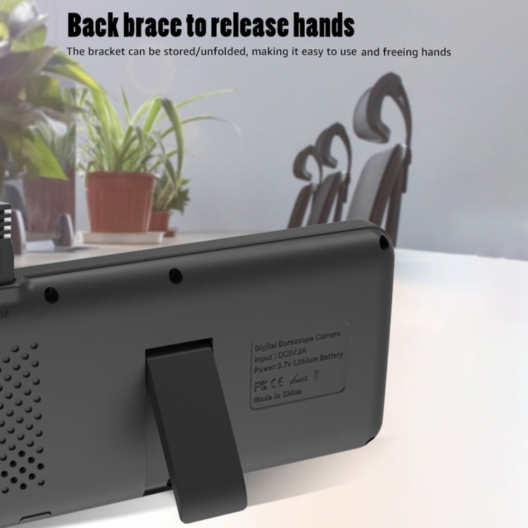 T29 5 inch IPS Screen 8mm Single Lens IP67 Waterproof Industrial Endoscope With Bracket, 1m, 2m, 3.5m, 5m, 10m