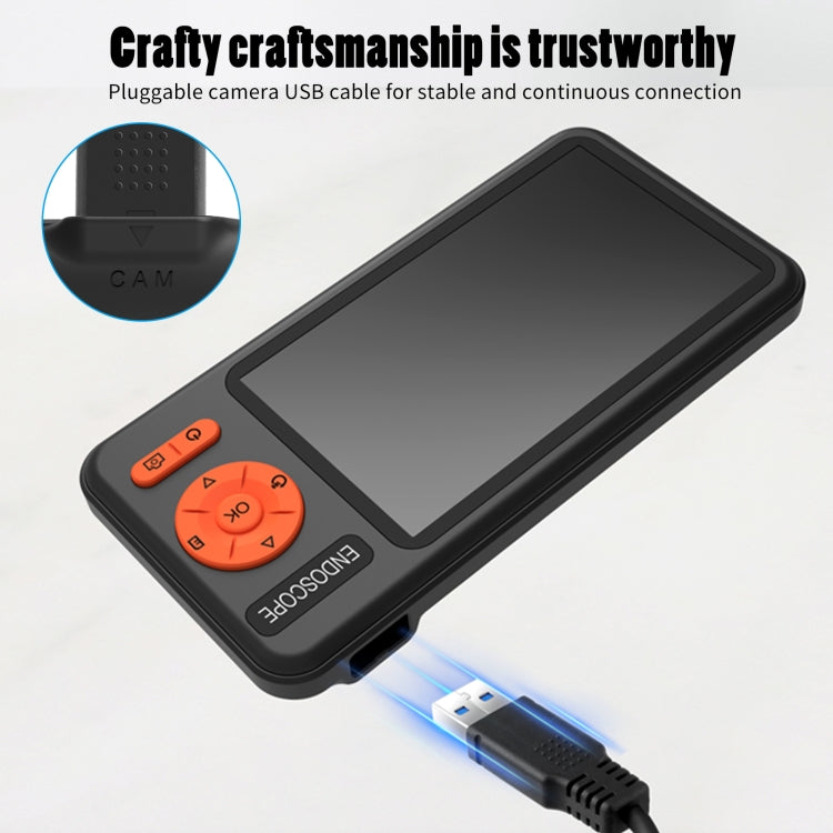 T29 5 inch IPS Screen 5.5mm Dual Lens IP67 Waterproof Industrial Endoscope With Bracket, 1m, 2m, 3.5m, 5m