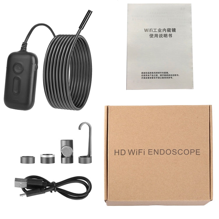 Y15 7.9mm Triple Camera WiFi Connected Hard Cable HD Industrial Endoscope, 1m, 2m, 3.5m, 5m, 10m