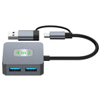 BYL-2320 4 in 2 USB + USB-C / Type-C to USB 3.2 4 Port HUB Adapter, BYL-2320