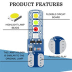 4pcs/Pack T10 3030 Lamp Beads 8SMD Car Clearance Lights License Plate Light, T10