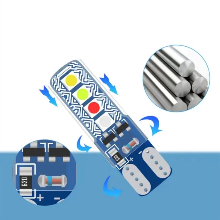 4pcs/Pack T10 3030 Lamp Beads 8SMD Car Clearance Lights License Plate Light, T10