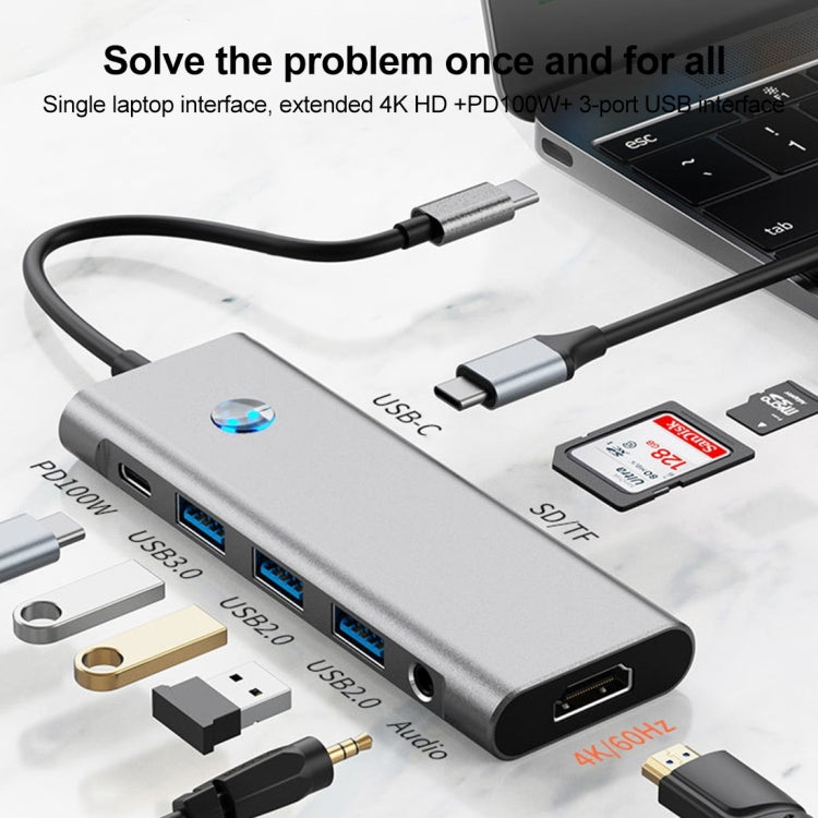 BYL-2410 9 in 1 Type-C to USB Multi-function Docking Station, BYL-2410