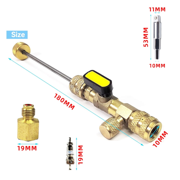 19pcs / Set Air Conditioning Valve Core Remover with Wrench, 19pcs / Set