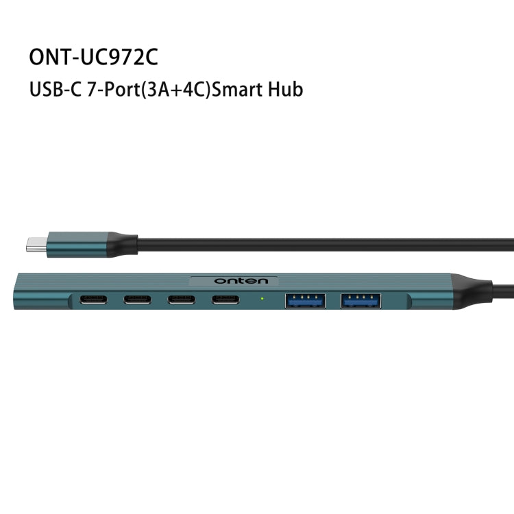 Onten UC972C 7 in 1 USB-C / Type-C to USB3.0 + USB2.0x2 + Type-Cx4 HUB Docking Station, UC972C