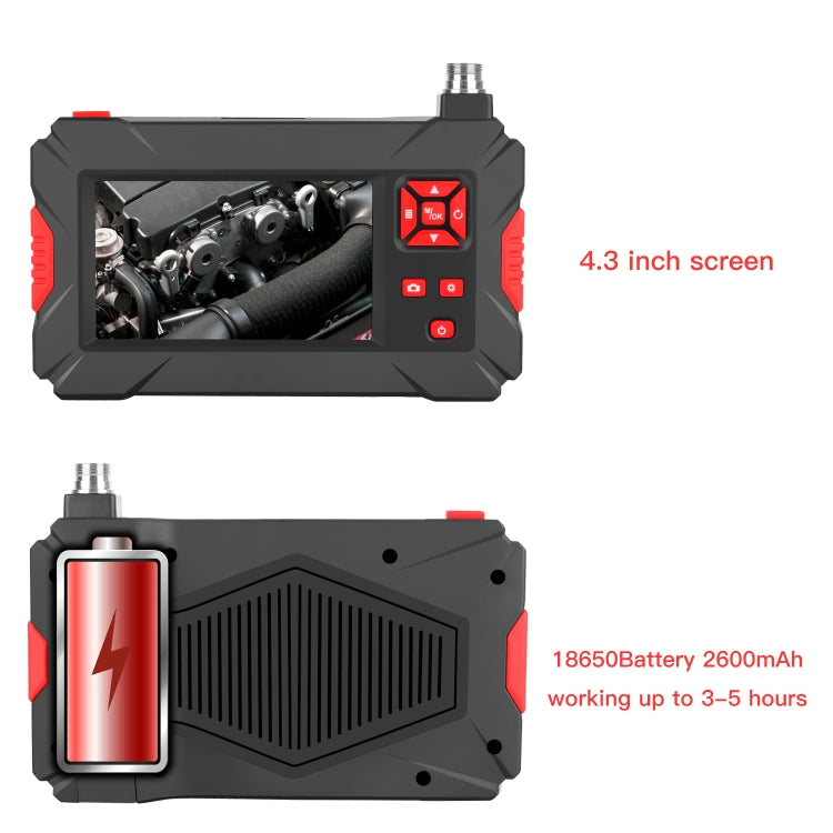P30 8mm 1080P IP68 Waterproof 4.3 inch Screen Dual Camera Digital Endoscope, 1m Snake Tube, 3m Snake Tube, 5m Snake Tube
