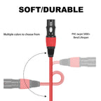 6 Color / Set JC1015 XLR 3pin Male to Female Audio Cable, 1m, 1.8m