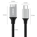 USB-C / Type-C 3.0 to Micro B Mobile Hard Disk Adapter Cable, 0.3m, 1m