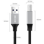 USB 3.0 A Male to USB-B Square Interface Printer Data Transmission Adapter Cable, 0.3m, 1m, 2m