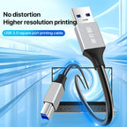 USB 3.0 A Male to USB-B Square Interface Printer Data Transmission Adapter Cable, 0.3m, 1m, 2m