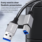 USB 3.0 A Male to USB-B Square Interface Printer Data Transmission Adapter Cable, 0.3m, 1m, 2m