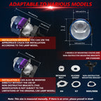 T04 Pair 3 inch Car Bifocal Matrix Light Source LED Lens Headlight, Left-hand Drive, T04