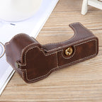 Glossy PU Leather Camera Half Case Base, For Sony ILCE-7CM2 / Alpha 7C II