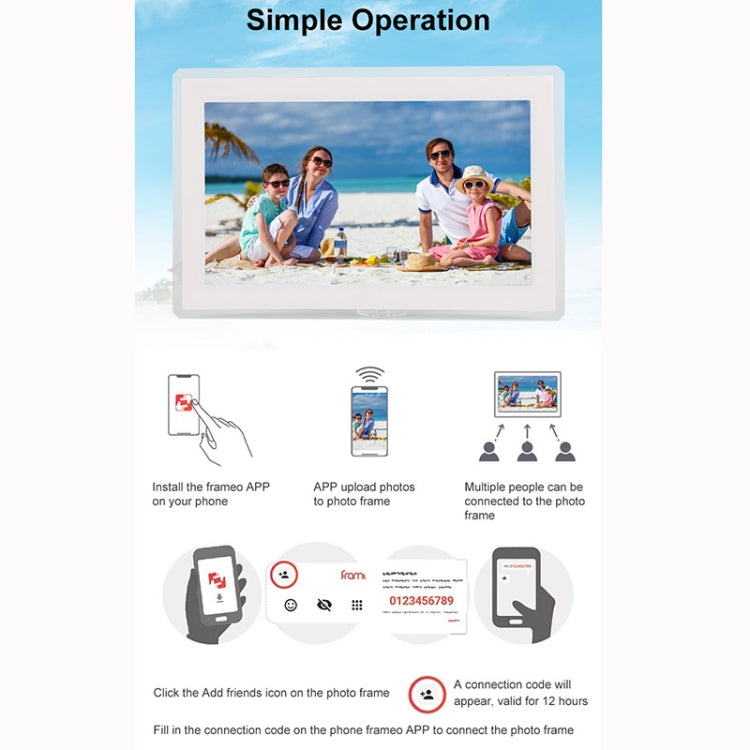 15.6 inch IPS Screen Digital Cloud Photo Frame Wall Mounted LED Advertising Machine, US Plug, UK Plug, EU Plug, AU Plug