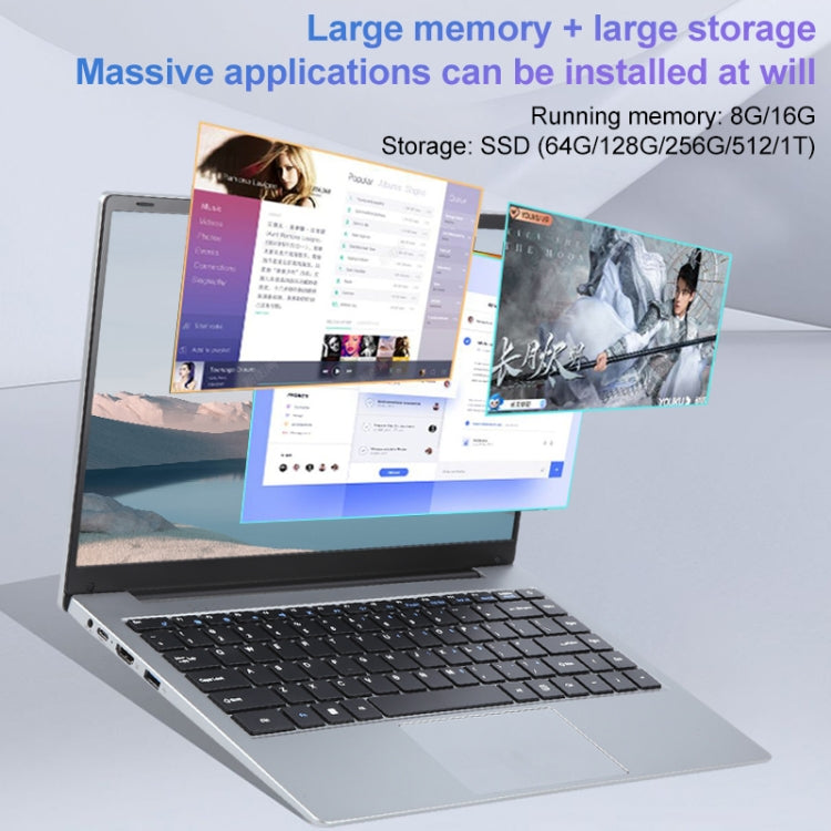 14 inch Windows 11 Laptop, Gen 4th Intel Core i3 CPU, 180 Degree Rotation Axis, 8GB+128GB, 8GB+256GB, 8GB+512GB, 8GB+1TB, 16GB+128GB, 16GB+256GB, 16GB+512GB, 16GB+1TB