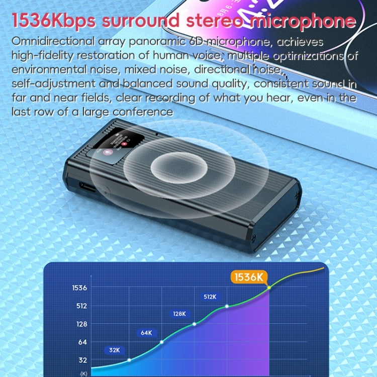 ZD42B Magnetic Sound Control Smart Noise Reduction Voice Recorder, 16GB, 32GB