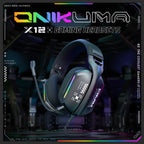 ONIKUMA X12 USB /  3.5mm Wired RGB Light Gaming Headset with Mic, Cable length: 2.2m, X12