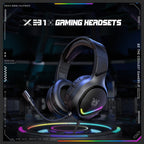 ONIKUMA X31 USB /  3.5mm Wired RGB Light Gaming Headset with Mic, Cable length: 2.2m, X31