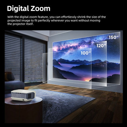 AUN A004 Pro 1920 x 1080P 9000Lumen Android 14 Portable LCD Projector, US Plug, UK Plug, EU Plug, AU Plug