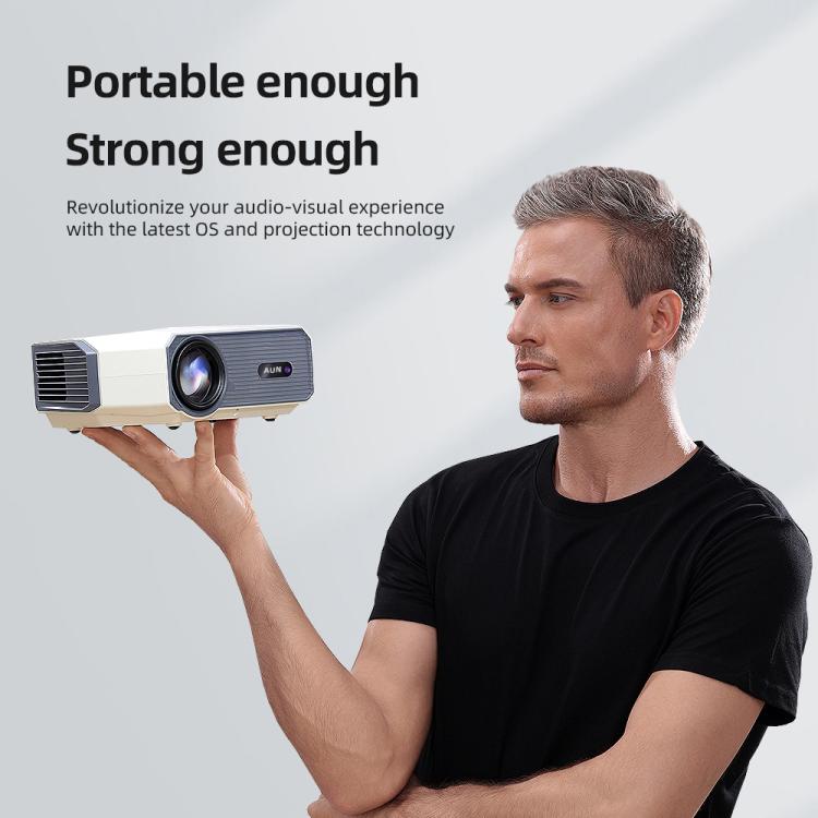 AUN A004 Pro 1920 x 1080P 9000Lumen Android 14 Portable LCD Projector, US Plug, UK Plug, EU Plug, AU Plug