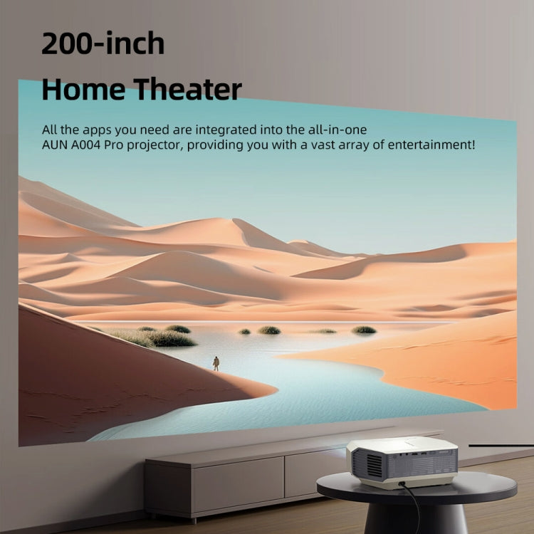 AUN A004 Pro 1920 x 1080P 9000Lumen Android 14 Portable LCD Projector, US Plug, UK Plug, EU Plug, AU Plug