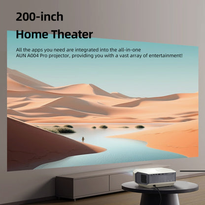 AUN A004 Pro 1920 x 1080P 9000Lumen Android 14 Portable LCD Projector, US Plug, UK Plug, EU Plug, AU Plug